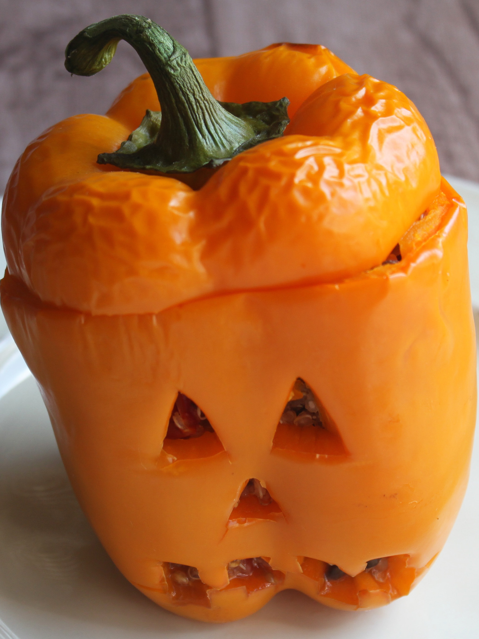 Halloween Pepper stuffed with Quinoa and Vegetables